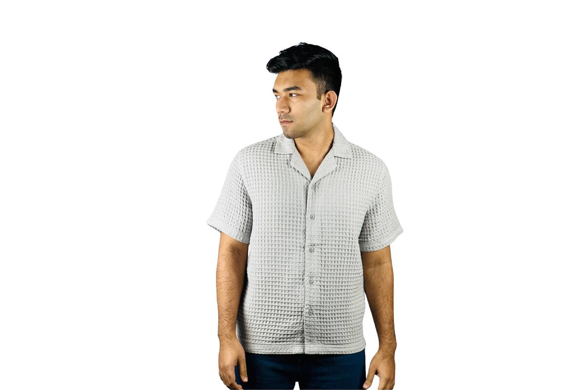 White Hawaii Ash Cotton Dotted Shirt