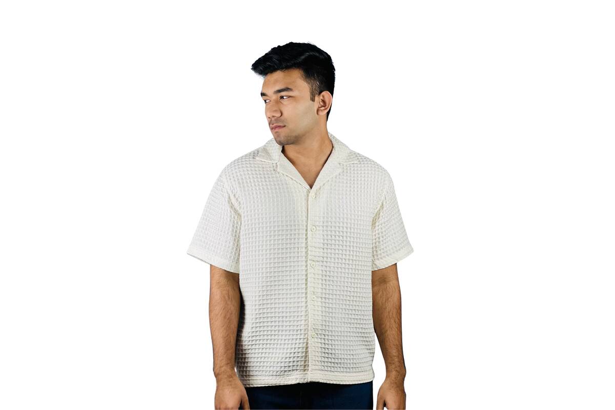 White Hawaii White Cotton Dotted Shirt