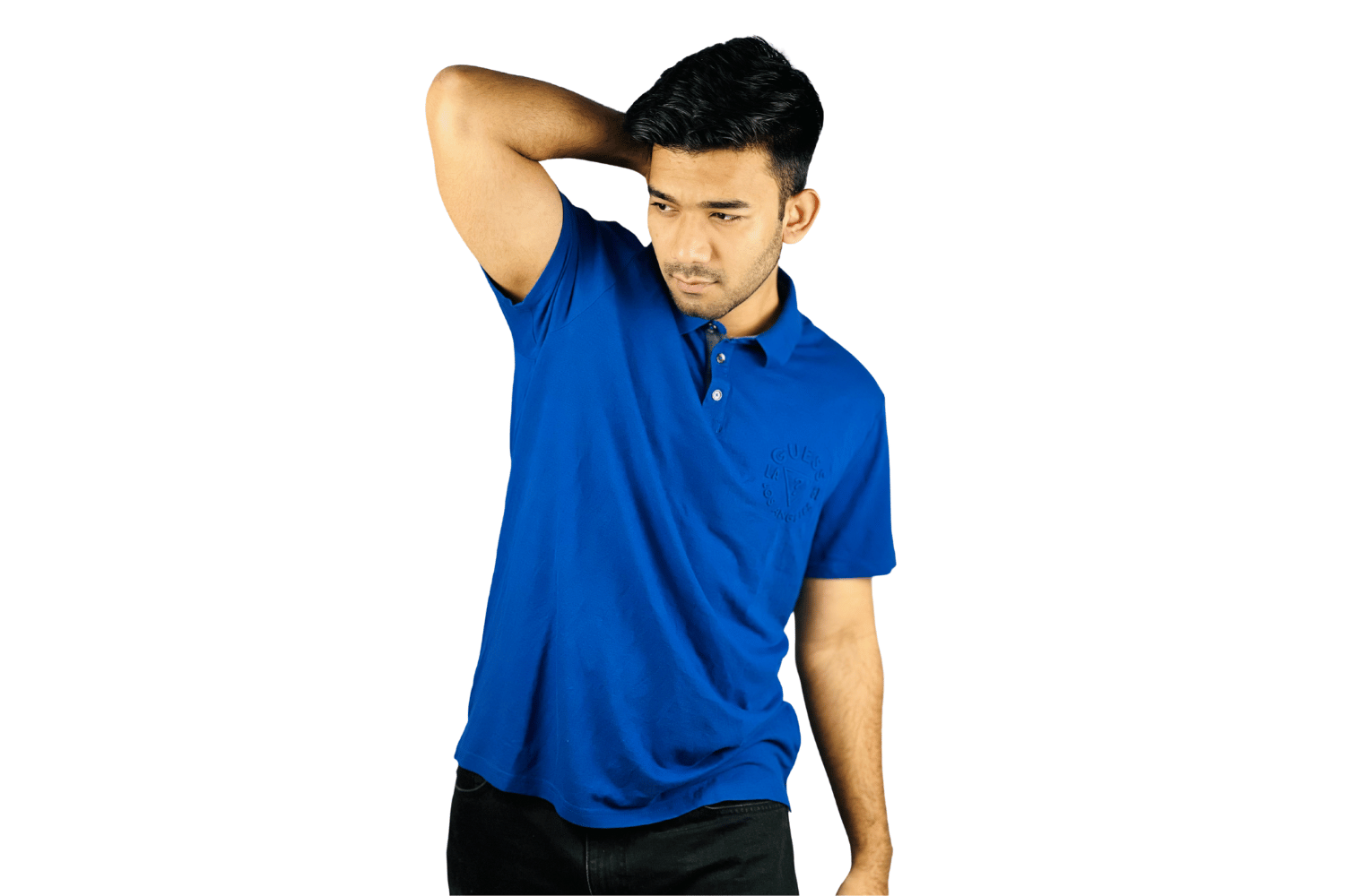 Guess Blue Elegance: Puffed Logo Cotton Polo