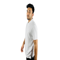 Pure Comfort: White Cotton Polo for Men