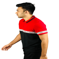 Guess Red Black Zipper Polo: Elevate Your Style with Uniqueness and Comfort