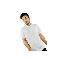 Pure Comfort: White Cotton Polo for Men